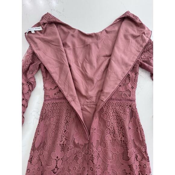 Cupcakes and Cashmere Dress Women’s Size 4 Lace Deco Rose Pink Fitted Lined - Picture 11 of 14